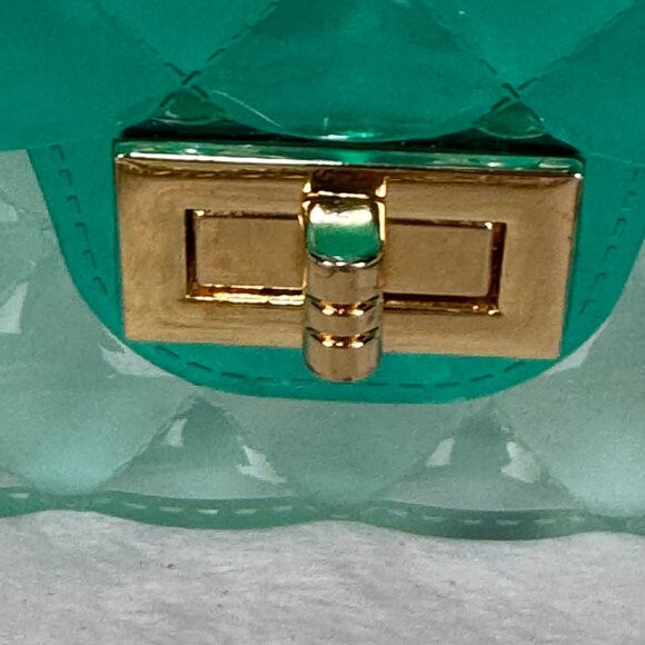 Caleesa Y2K Quilted Ombre Green Jelly Crossbody/Shoulder Small Purse/Handbag Gol - Picture 3 of 16